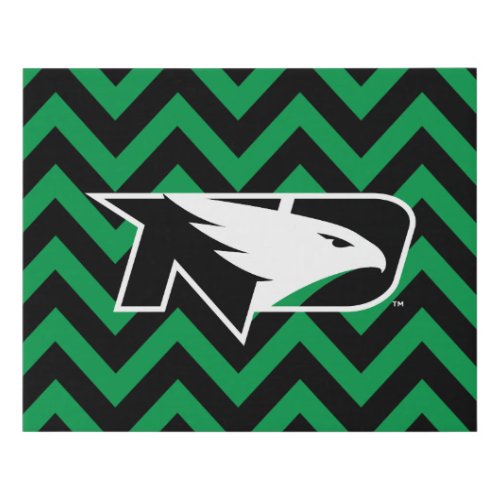 University of North Dakota Chevron Pattern Faux Canvas Print