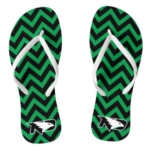 University of North Dakota Chevron Pattern Flip Flops