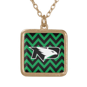 University of North Dakota Chevron Pattern Gold Plated Necklace