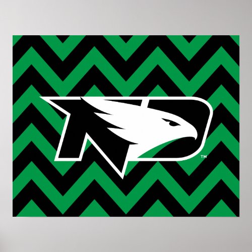 University of North Dakota Chevron Pattern Poster