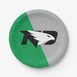 University of North Dakota Color Block Distressed Paper Plates