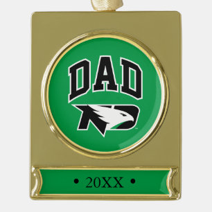 University of North Dakota Dad Gold Plated Banner Ornament