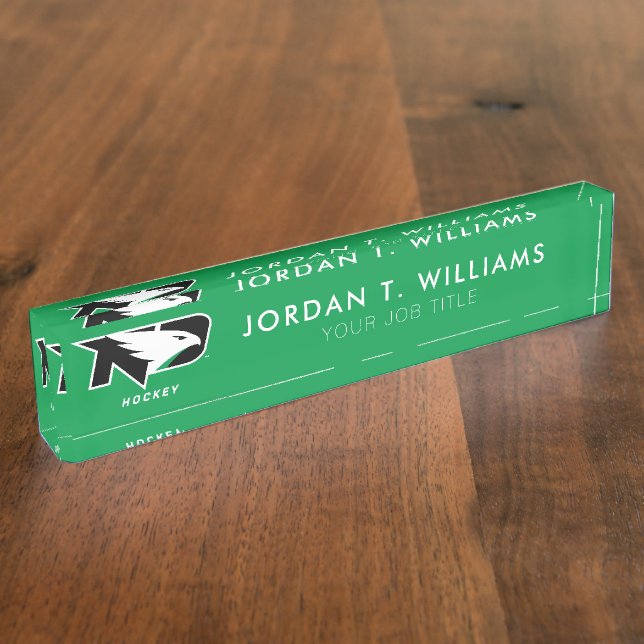 University of North Dakota Hockey Desk Name Plate (Side)