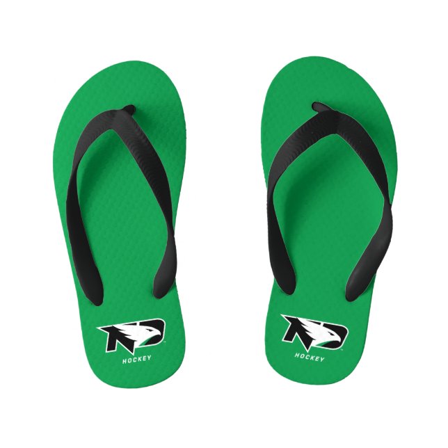University of North Dakota Hockey Kid's Flip Flops (Footbed)
