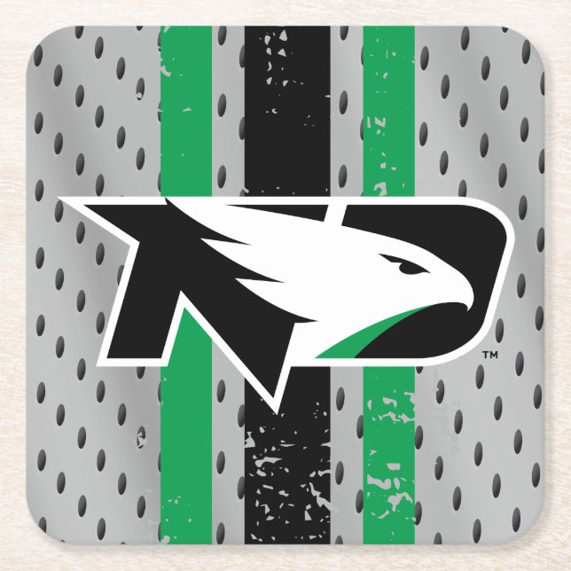 University of North Dakota Logo Jersey Square Paper Coaster (Front)