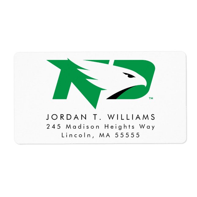 University of North Dakota Logo Label (Front)