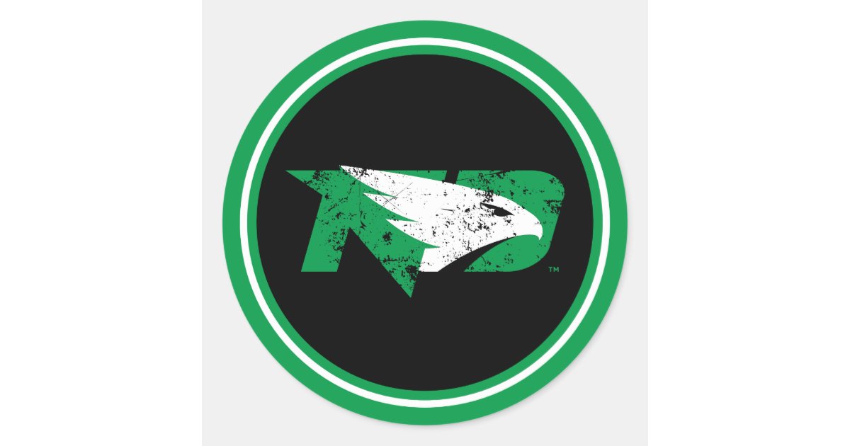Und Sticker University of North Dakota Logo Vintage Classic Round Sticker | Zazzle