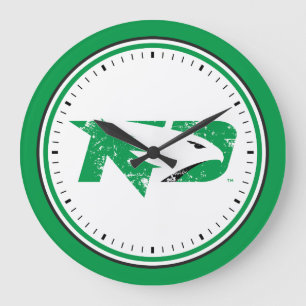 University of North Dakota Logo Vintage Large Clock