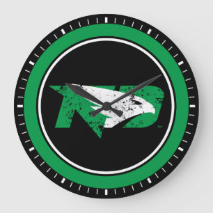 University of North Dakota Logo Vintage Large Clock