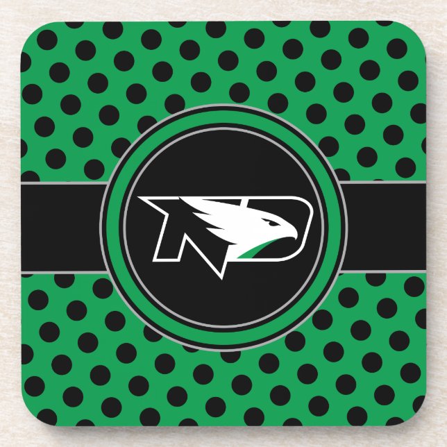 University of North Dakota Polka Dot Pattern Beverage Coaster (Front)