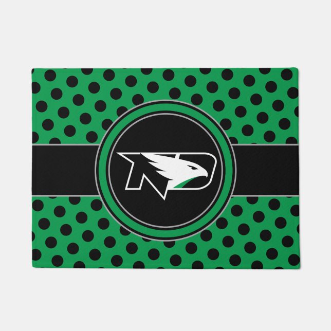 University of North Dakota Polka Dot Pattern Doormat (Front)