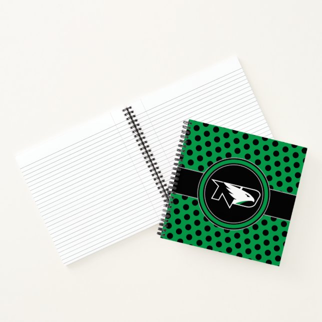 University of North Dakota Polka Dot Pattern Notebook (Inside)