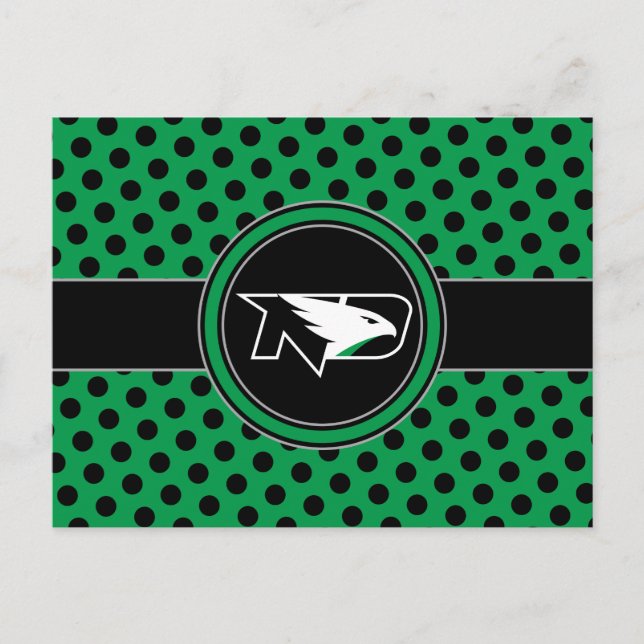 University of North Dakota Polka Dot Pattern Postcard (Front)