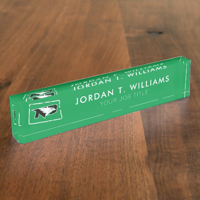 University of North Dakota State Love Desk Name Plate (Side)