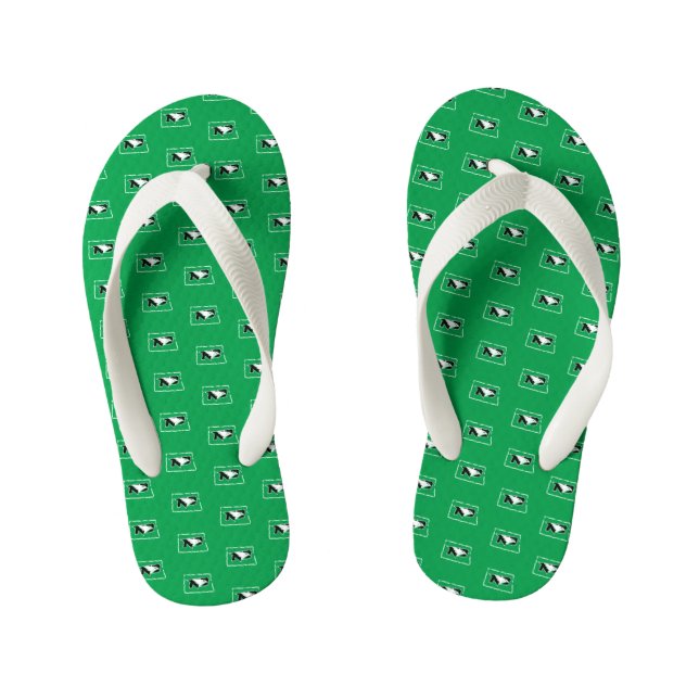 University of North Dakota State Love Kid's Flip Flops (Footbed)