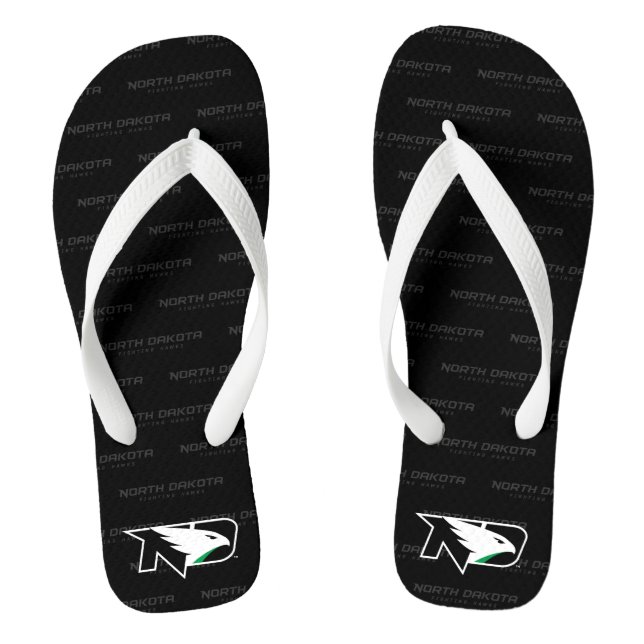 University of North Dakota Watermark Flip Flops (Footbed)