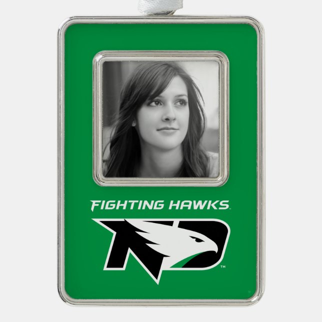University of North Dakota with Logo Christmas Ornament (Front)