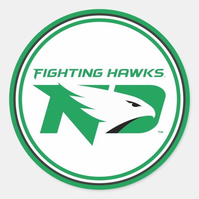 University of North Dakota with Logo Classic Round Sticker (Front)