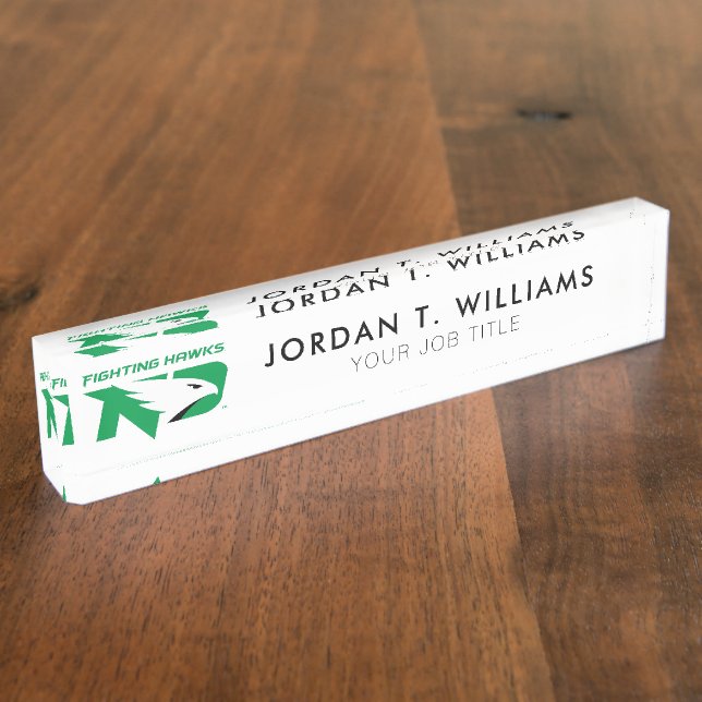 University of North Dakota with Logo Desk Name Plate (Side)