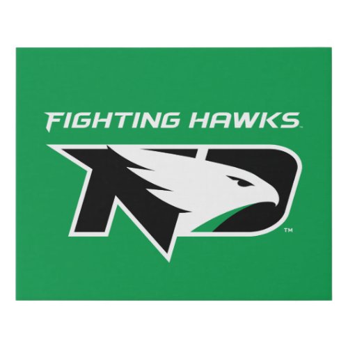 University of North Dakota with Logo Faux Canvas Print