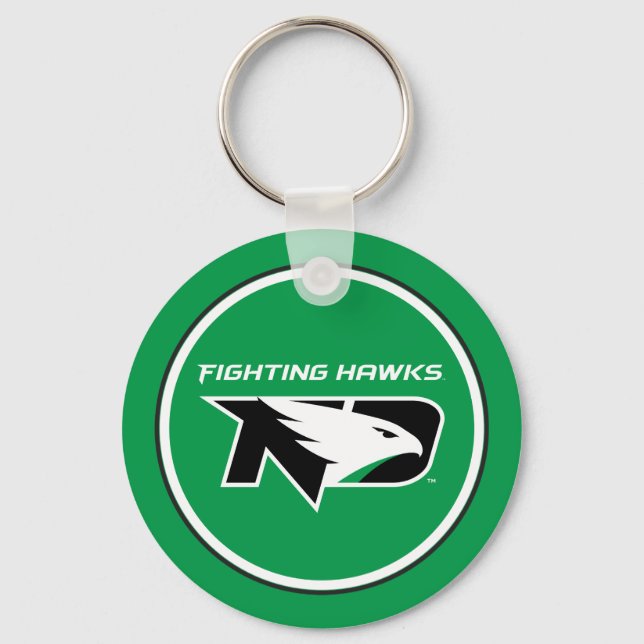 University of North Dakota with Logo Keychain (Front)