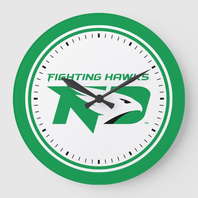 University of North Dakota with Logo Large Clock (Front)