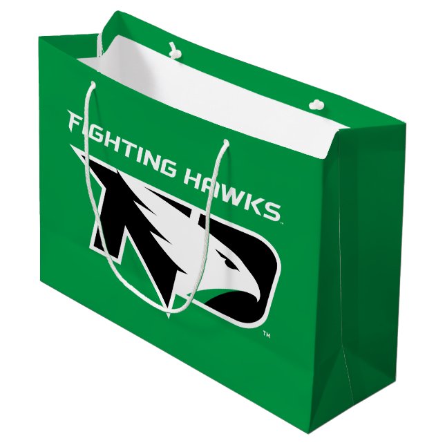 University of North Dakota with Logo Large Gift Bag (Front Angled)