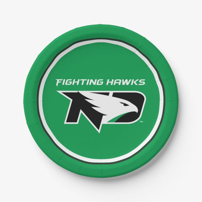 University of North Dakota with Logo Paper Plates (Front)