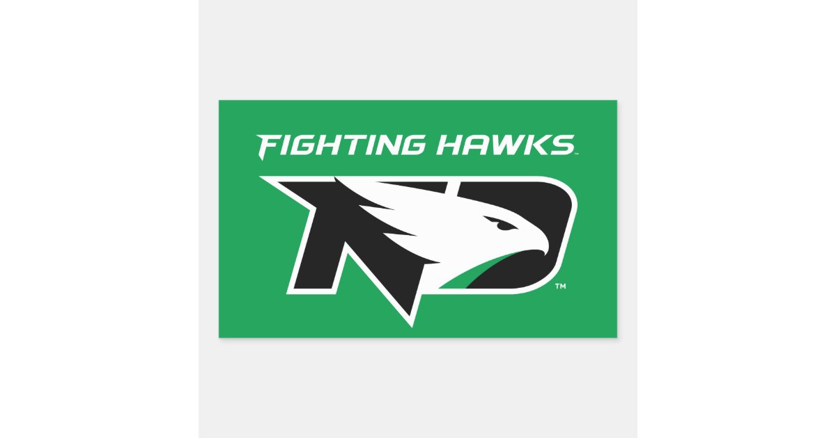 Und Sticker University of North Dakota with Logo Rectangular Sticker | Zazzle