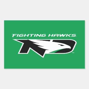 University of North Dakota with Logo Rectangular Sticker