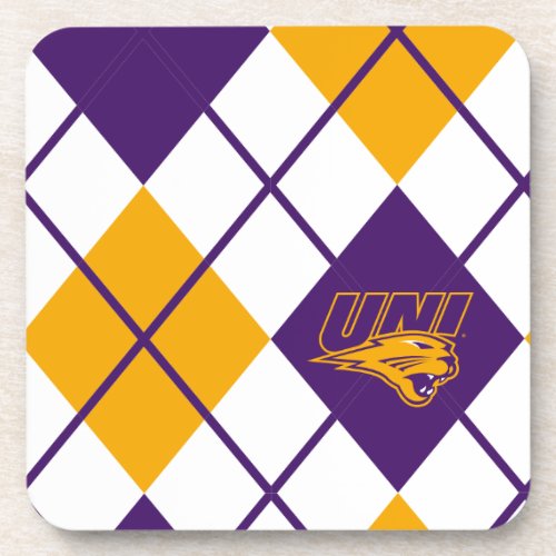 University of Northern Iowa argyle Beverage Coaster