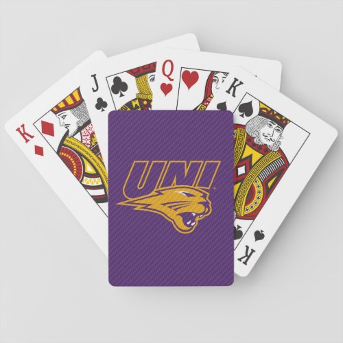 University of Northern Iowa Carbon Fiber Pattern Playing Cards