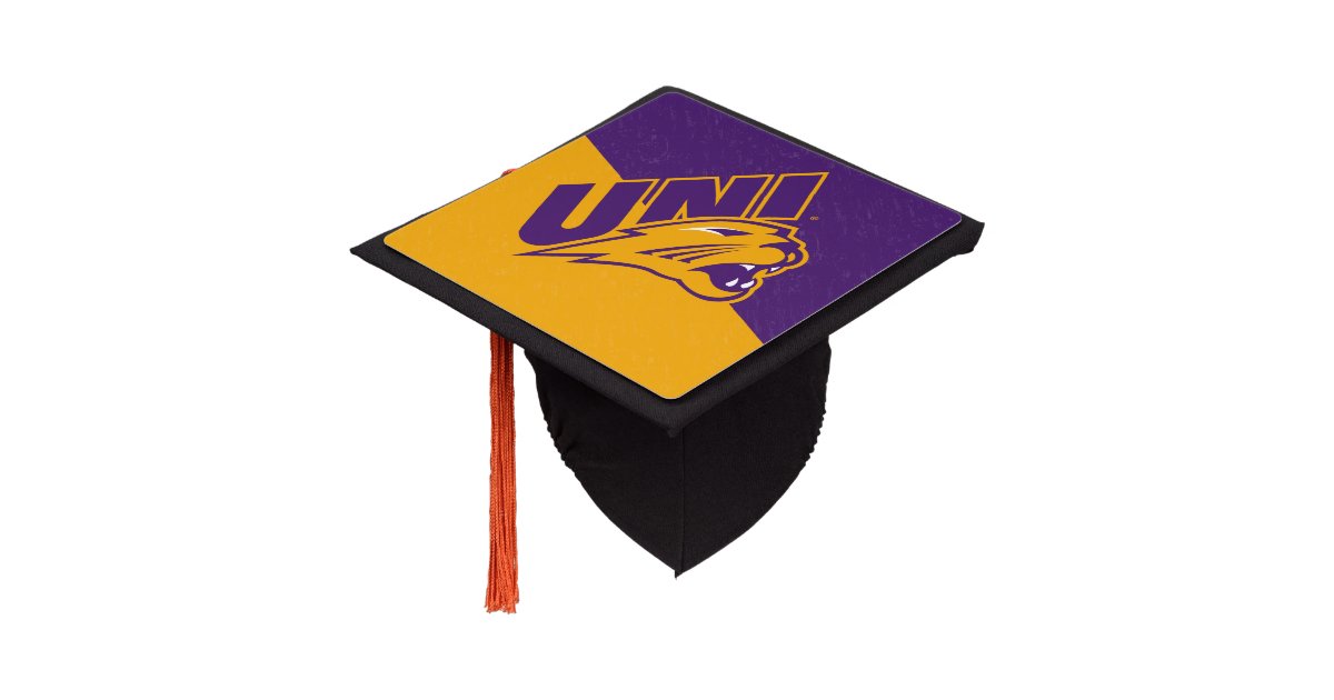 University of Northern Iowa Color Block Distressed Graduation Cap