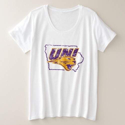 University of Northern Iowa State Love Plus Size T_Shirt