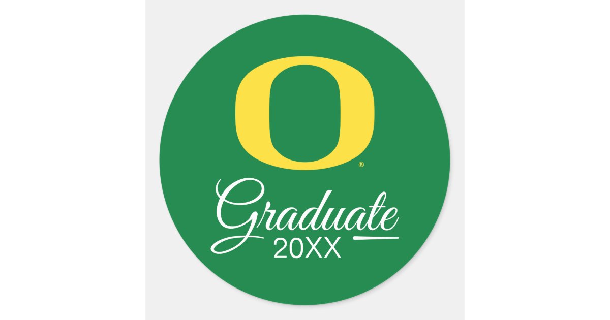 University of Oregon Graduation Classic Round Sticker Zazzle