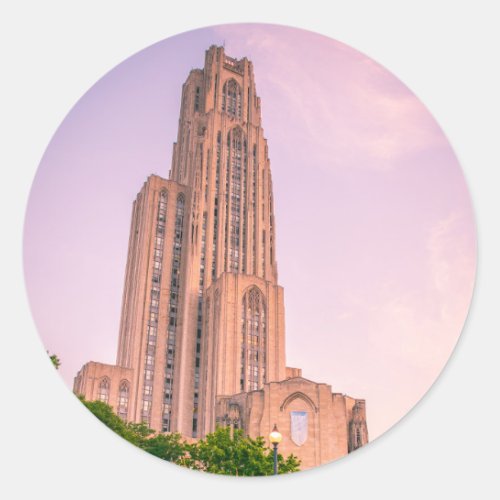 University of Pittsburgh Cathedral of Learning Can Classic Round Sticker