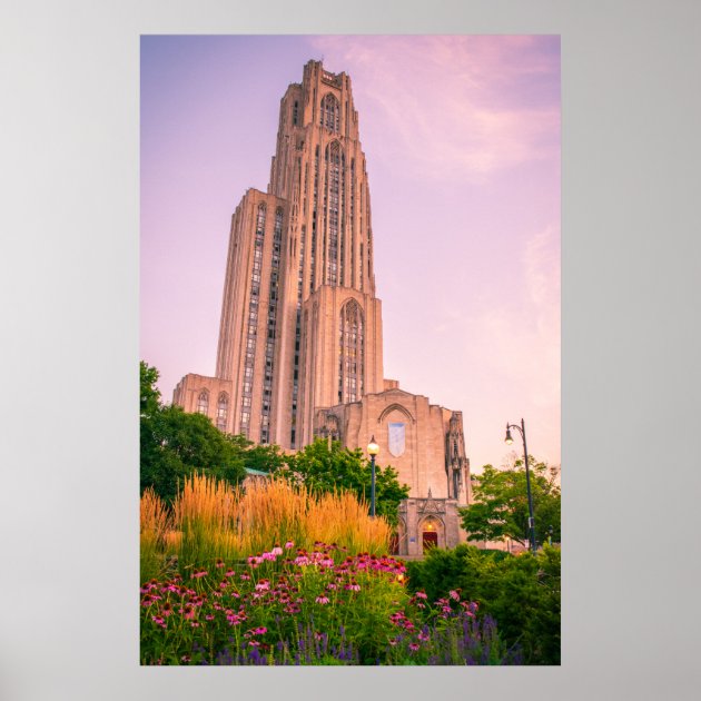 Pittsburgh - Cathedral Of Learning And Forbes Field. Matted Art