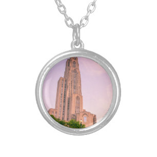 University of Pittsburgh Cathedral of Learning Can Silver Plated Necklace
