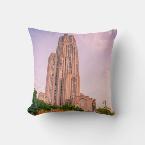 University of Pittsburgh Cathedral of Learning Can Throw Pillow