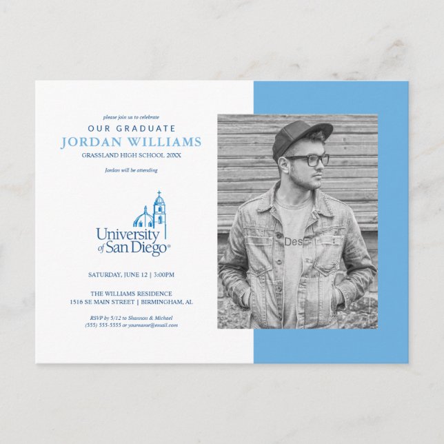 University of San Diego Announcement Postcard (Front)