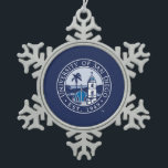 University of San Diego | Est. 1949 Snowflake Pewter Christmas Ornament<br><div class="desc">Check out these new University of San Diego designs! Get all the latest U of San Diego gear here. All of these Zazzle products are customizable with your class year,  name,  and club. These products make perfect gifts for the USD student,  alumni,  family,  friend,  or fan in your life.</div>