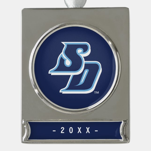 University of San Diego Silver Plated Banner Ornament (Front)