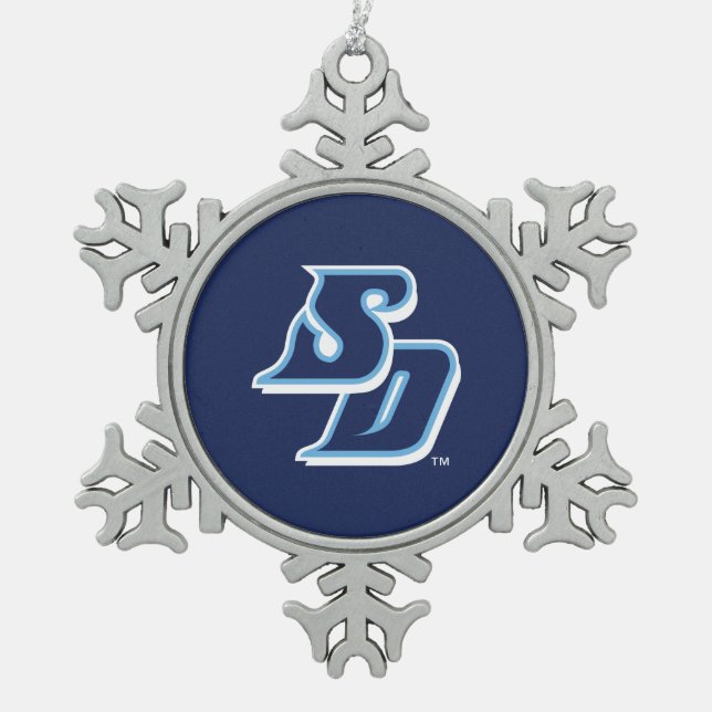 University of San Diego Snowflake Pewter Christmas Ornament (Front)