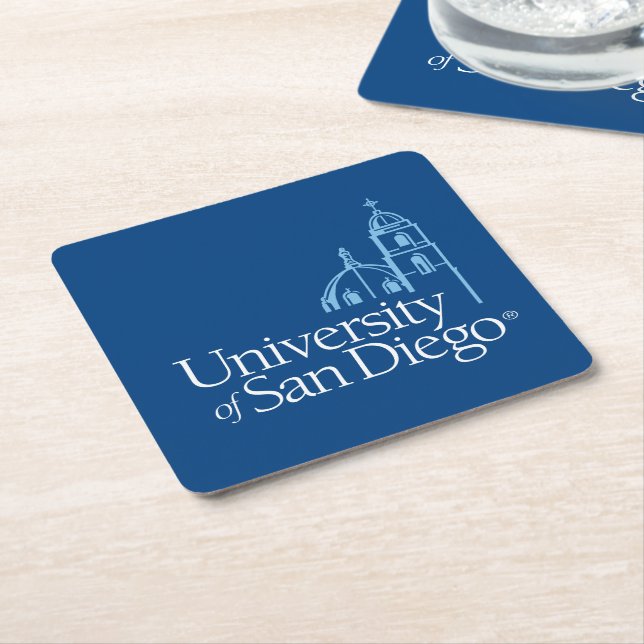 University of San Diego Square Paper Coaster (Angled)