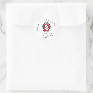 University of South Dakota Coyotes Graduation Classic Round Sticker