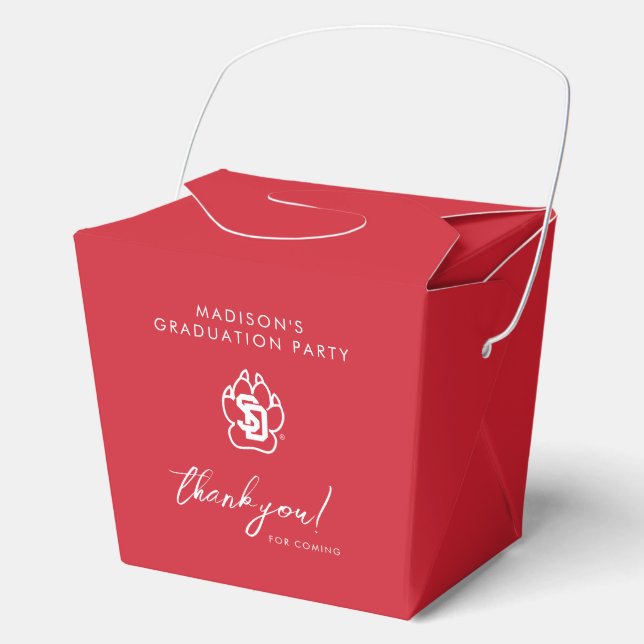 University of South Dakota Coyotes Graduation Favor Boxes (Front)