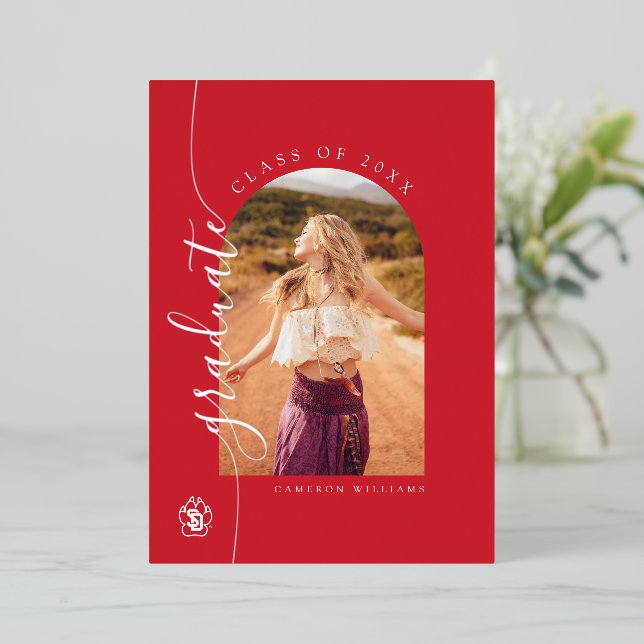 University of South Dakota Coyotes Graduation Foil Invitation (Standing Front)