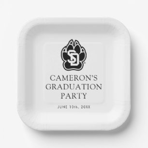 University of South Dakota Coyotes Graduation Paper Plates