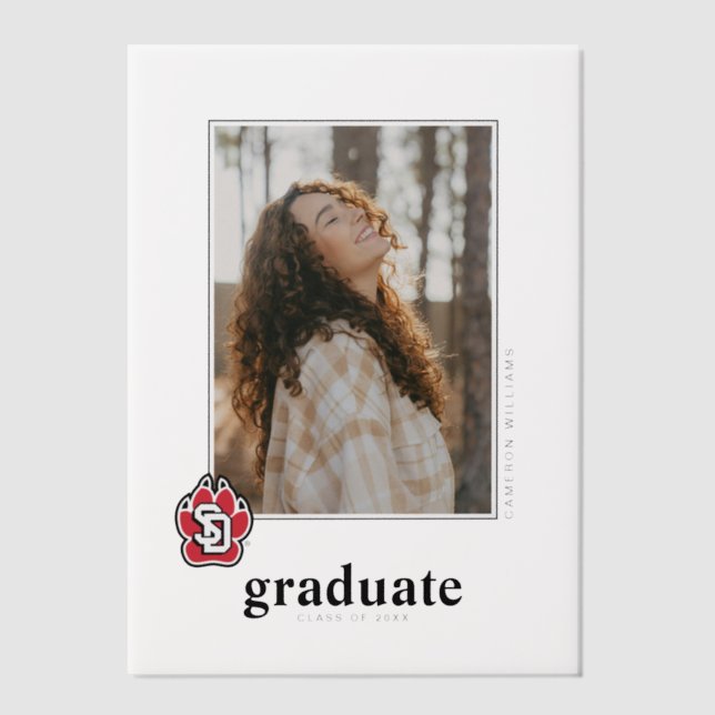 University of South Dakota Coyotes Graduation Vellum Invitations (Front)