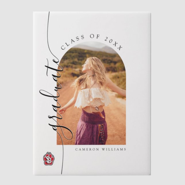 University of South Dakota Coyotes Graduation Vellum Invitations (Front)